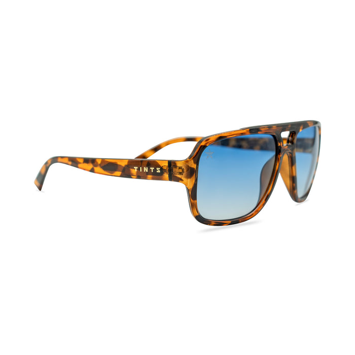 Sin City Showtime by TINTS Eyewear. Blue gradient polarized lens with tortoise frame