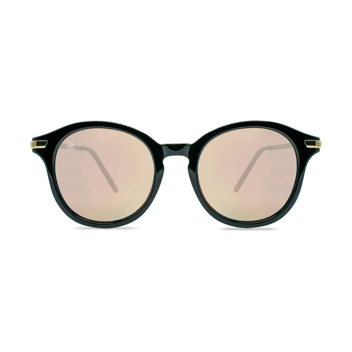 LuGu by TINTS Eyewear. Black Frame and Polarized  Rose Gold Lens