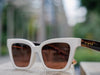 Luci Capri by TINTS Eyewear. Cream Front Frame, Tortoise Brown Arms